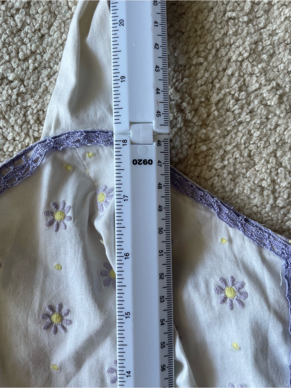 Odille White Halter Floral Peplum Tank Top with Lavender Trim - Picture 7 of 7